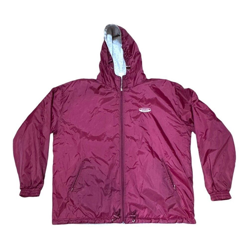 Mackinac Island Souvenir Rain Jacket Nylon Hooded Jacket 2XL Red Windbreaker